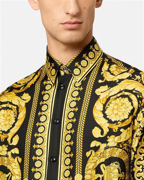 chemise baroque versace|versace barocco silk shirt.